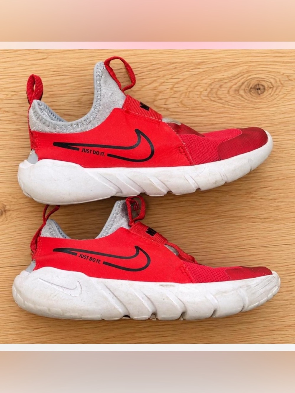 Nike Kids Red and Black Slip-On Athletic Sneakers